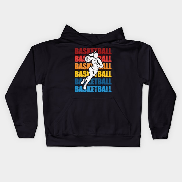 Basketball Girl Kids Hoodie by RockyDesigns